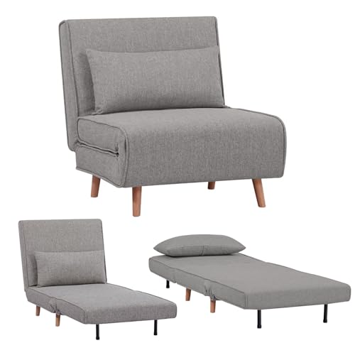 ✅ Meccanismo pratico: In pochissime mosse la poltrona dallo stile scandinavo si trasformerà in pratico letto con materasso. Lo schienale regolabile su 5 diversi livelli, tra 90 ° e 180 °, troverai così il giusto comfort per le tue serate in relax.