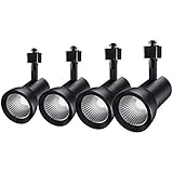LEONLITE 2-Pack 8.5W (50W Eqv.) Integrated CRI90+ LED Black Track Light Head, Dimmable 38° Spotlight Track Light, 550lm Energy Star & ETL Listed, for Wall Art Exhibition Lighting, 2700K Soft White