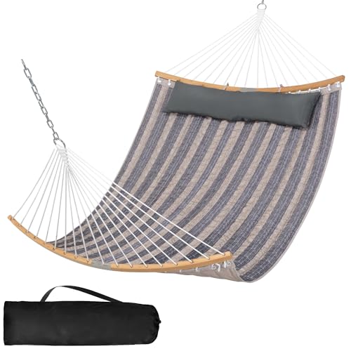 SUNCREAT Hammocks Portable Double Hammock with Curved Spreader Bar