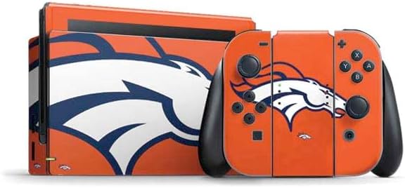 Skinit Decal Gaming Skin Compatible with Nintendo Switch Bundle - Officially Licensed NFL Denver Broncos Orange Performance Series Design