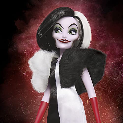 Disney Princess Villains Cruella De Vil Fashion Doll, Accessories and Removable Clothes, Disney Villains Toy for Kids 5 Years Old and Up by Disney - Used condition - US$14.08