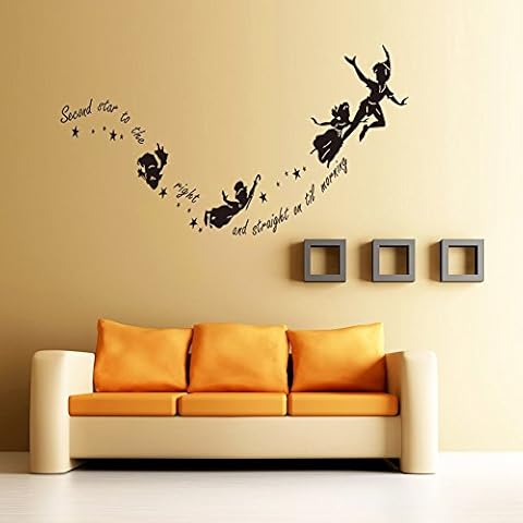 Peter Pan Second Star Right Removable Wall Stickers Bedroom Wall Stickers Vinyl Art DIY Wall Decal Home Living Room Decoration Cover
