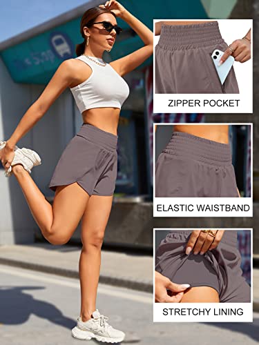 Image of BMJL Women's Athletic Shorts High Waisted Running Shorts Pocket Sporty Shorts Gym Elastic Workout Shorts