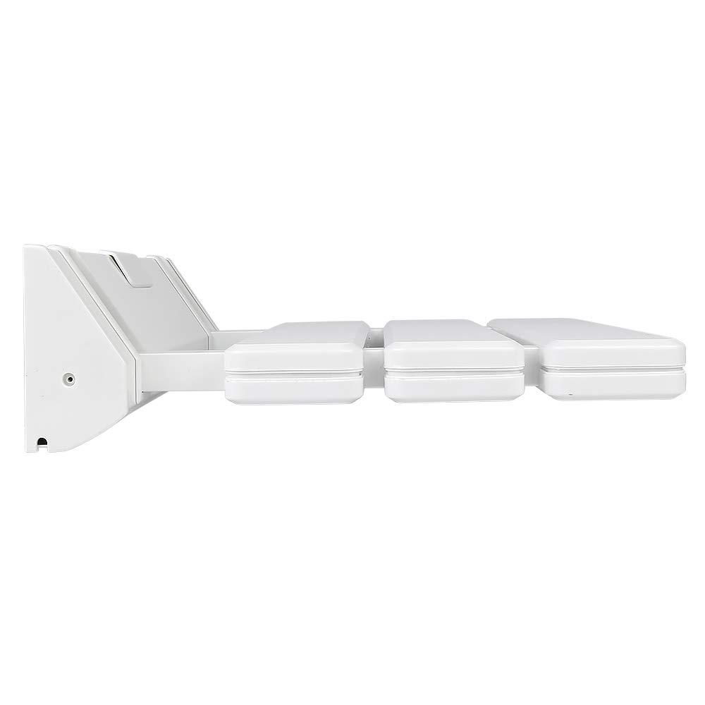 Sedia x doccia anziani - sedia doccia disabili - Sedile richiudibile - seggiolino per doccia pieghevole con montaggio a parete, max 100 kg，33 * 32 * 5 cm (bianco)