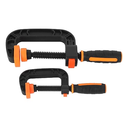 2 Pack Clamps for Woodworking,Strong Clamping Force Plastic Rubber C Clamp for Most DIY, Woodworking and Household Clamping Projects