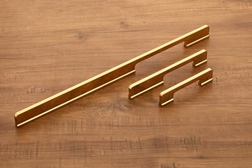 Image of HARMONUS ,Fancy Aluminium Kitchen Cabinet Handle /Pull Handle /Door Handle /Drawer Handle,PVD Gold Finish,Aluminium Alloy, 96 MM (4 Inch), 10 PCS HCPVDGOLDSAC-43-10-96MM