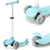 IMMEK Patinete Scooter de Tres Grandes Ruedas para Niña y Niño Más de 2 Años Juguetes y Regalos, Ajustable Altura 3 Luz LED Luces Iluminadas Ruedas Carga Máxima 50 KG