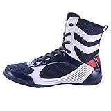 UKUBAG High Top Boxing Boots, Breathable Mesh Wrestling Sneakers Lightweight Bodybuilding Footwear Fashion Sparring Boxers Shoes,Blue,9