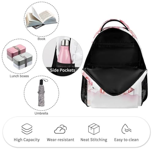 Flamingos Backpack for Travel, Ultra Durable Small Bookbag Lightweight Daypack for Women Men3