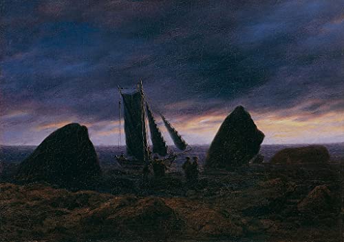 Murales barco de pesca mar Báltico cuadro Caspar David Friedrich decorativos 60x90cm