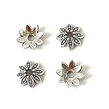 【とんぼ玉 R2M】ビーズキャップ 座金 20個 花型 金具 約10mm ロンデル スペーサー ビーズ アンティーク シルバー ハンドメイド 銀古美 材料 透かしパーツ