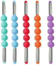 Bastão Com Espinhos Para Massagem Miofascial com 5 bolas - Cor Aleatória