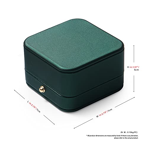 Leather Necklace Boxes Jewelry Gift Pendant Box Elegant Necklace Case for Birthday, Proposal, Engagement, Wedding, Valentine's Day(Green)