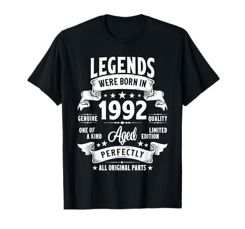 Vintage 1992 33 Year Old Gifts For Men Women 33rd Birthday T-Shirt