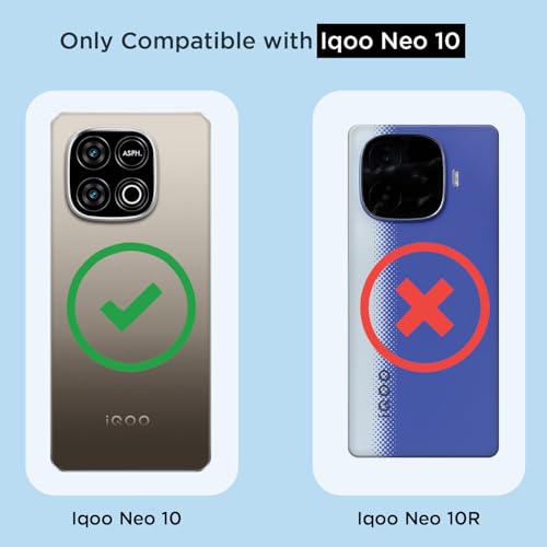 Image of Pikkme Back Cover for iQOO Neo 10 5G / Vivo Y300 GT 5G PC + TPU Clear Transparent Raised Edges Shockproof Protective Phone Bumper Case(Transparent)