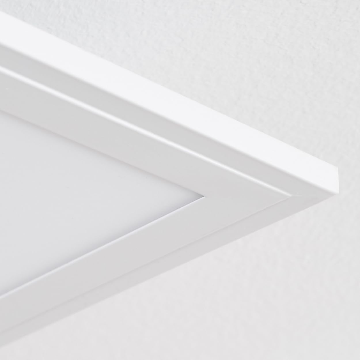 HOFSTEIN LED Deckenpanel Belan, dimmbare Deckenleuchte aus Metall/Holz/Kunststoff in Weiß/Natur, 37 Watt, 3900 Lumen, 2700-6500 K, CCT einstellbar, Smart Home/App, Wohnzimmer, Schlafzimmer, Küche