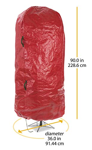 Whitmor Christmas Tree Bags Red, Red, 56"L x 36"W x 90"H - Image 3