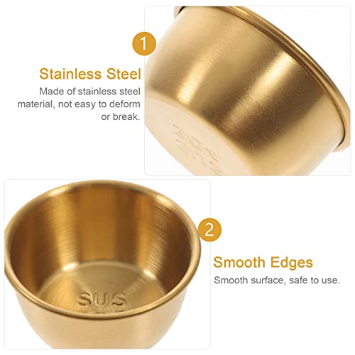 CALLARON Prato De Tempero De Aço Inoxidável Tigela De Metal Redonda Tigelas De Imersão Mini Tigelas