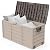 VINGLI 75 Gallon Outdoor Storage Box, Lockable Plastic Storage Containers with Lid, Patio Deck Box Furniture for Garden, Pool, Balcony, Yard (Coffee)