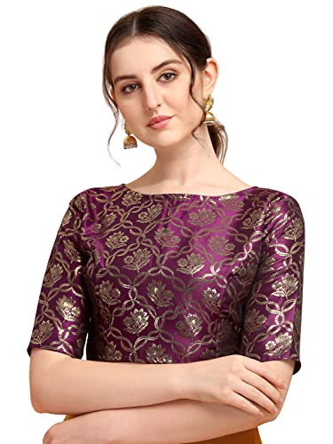 Image of OOMPH! Women's Art Silk Floral Half Sleeve Fitted Blouse