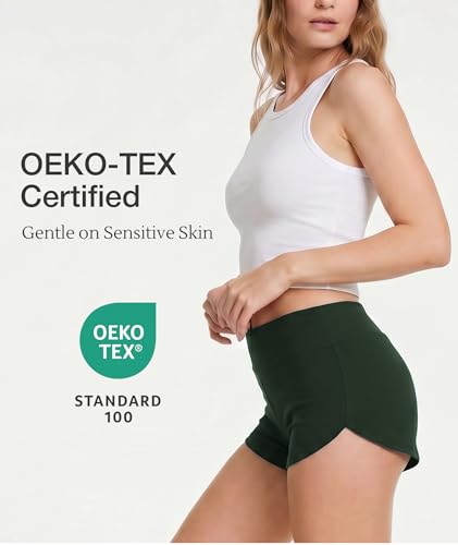 Image of LazyCozy Bamboo Viscose Sleep Shorts for Women, Soft Dolphin Lounge Shorts | Comfy Y2K Micro Mini Pajama Shorts, Lightweight Booty Shorts, Summer Pj Shorts, Knit Workout Shorts