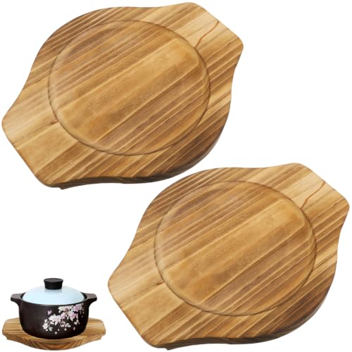 UPKOCH Wooden Stone Bowl Trivet 2Pcs, 8.42 X 6.85 X 0.62 in Hot Bowl Stand