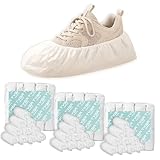 TYGA Lot de 300 couvre-chaussures imperm�ables en relief antid�rapants pour prot�ger le sol, la moquette, le nettoyage, utilisation en int�rieur/ext�rieur, blanc