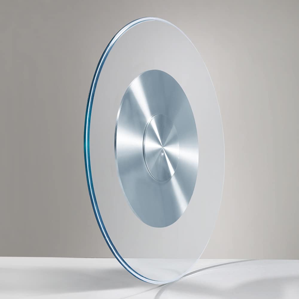 Plateau Tournant Table À Manger Pivotante, 60-100cm, Plateau De Service Hôtel en Verre Trempé, Ronde Lazy Susan Cuisine, Anti-Inclinaison, Alliage D'Aluminium (Size : 90cm/36in)