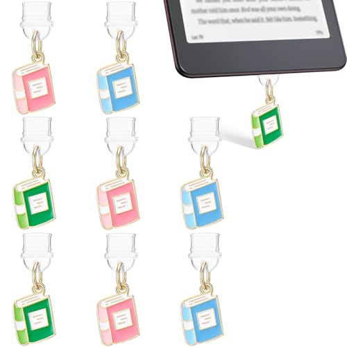 Mity rain 8PCS Charms for Kindle, Book Dust Plug Charm