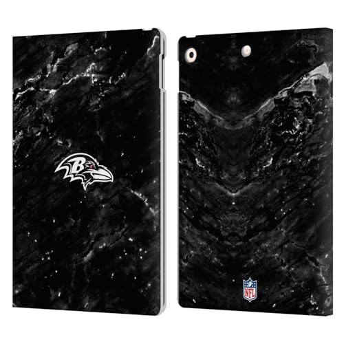 Étui portefeuille iPad 10.2 NFL Baltimore Ravens en cuir design marbre