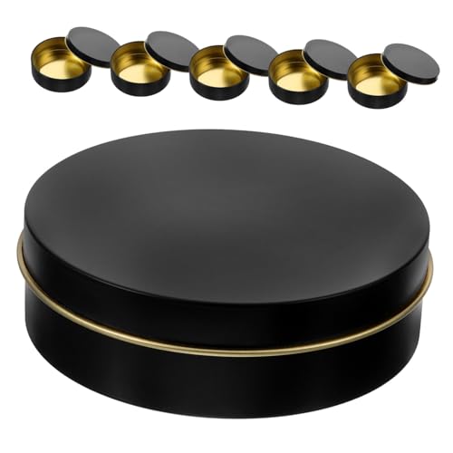 Angoily 6Pcs Boxes Convenient Travel Candle Storage Boxes Tinplate Candle Jars for Creams Soaps and Cosmetics Makeup Containers