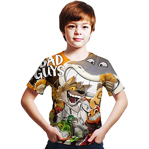 Stuan Mr Snake Bad Guys Kid Shirt, Boys Girls Summer Shirts 3D Printed Anime Round Neck T Shirts 2 L, Back-To-School-2 #TOP14
