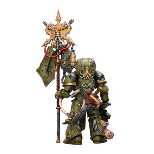 Image of JOYTOY Warhammer 40K 1 /18 Action Figure 15+,Death Guard, Plague Marine Icon Bearer with Boltgun and Plague Knife 4.80 inch Collection Model Birthday Gifts JT02915