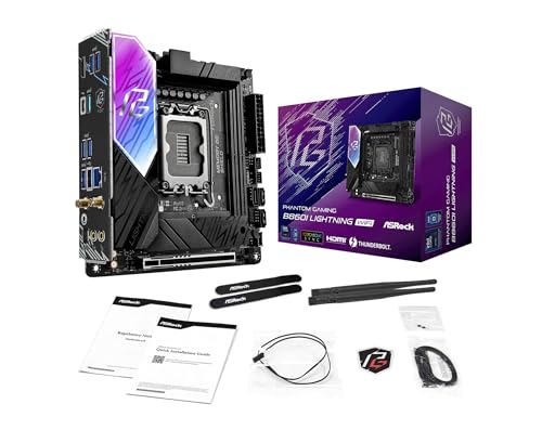 Image of ASRock Phantom Gaming B860I Lightning WiFi 6E Intel Core Ultra B860 LGA1851 DDR5 9333 MHz 128GB M.2 Mini ITX Motherboard Thunderbolt SATA3 6.0 Gb /s PCIe 5.0