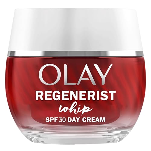 Olay Regenerist Whip Crema Facial de Día SPF30, Hidratante Ligera Antiarrugas y Reafirmante con Niacinamida Antienvejecimiento y Péptidos, 50 ml (El packaging puede variar)