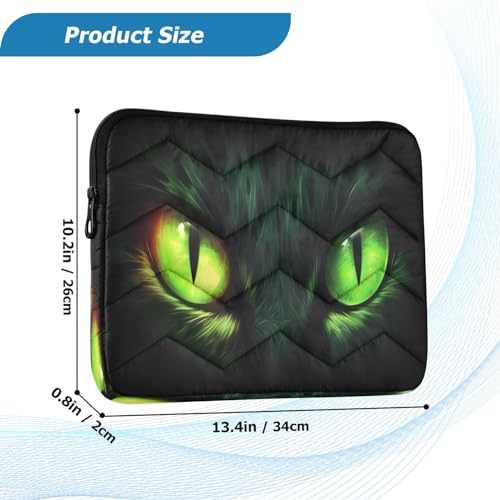 Funda para Laptop 13-14 Pulgadas con Ojos de Gato Verde miniatura 3