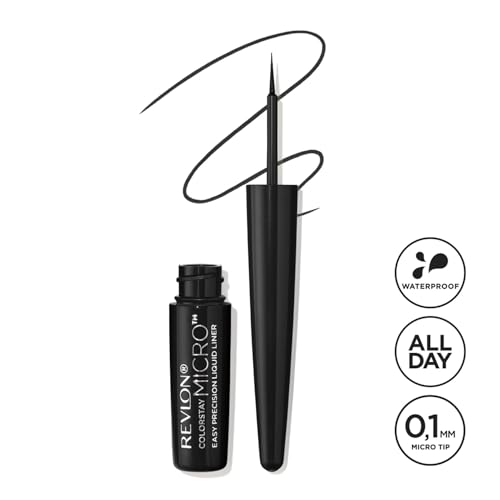 Image of REVLON Colorstay Micro Easyprecision Liquid Liner, 24HRS, Waterproof, Smudge-proof, Extreme Precision longwear liquid that is easy to use and easy to remove, Blackout (301) (Pack of 2)