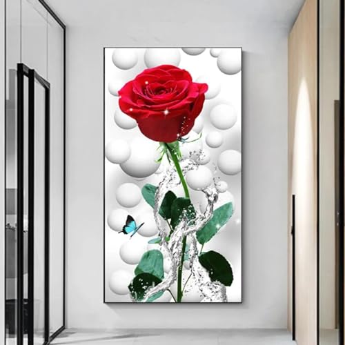 Peinture sur toile rose rouge KEBIA 60x120 cm art moderne nordique pour décoration de salon sans cadre