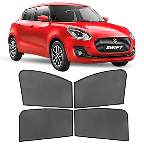 Image of AutoStory Custom Fit Non-Magnetic Cotton Mesh Car Sunshade for Swift 2012-2018 | UV & Heat Protection Car Window Curtains | Privacy Car Sun Shade | Breathable Vehicle Specific Side Window Shades