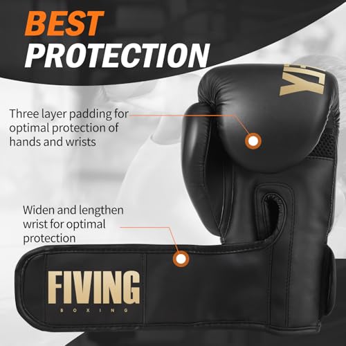 image for FIVING Boxing Gloves for Men and Women Suitable for Boxing Kickboxing 