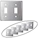 Stainless Steel Double Gang Toggle Wall Plates - 5 Pack