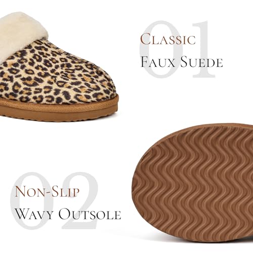 Image of OOW Fuzzy Slippers for Women Cozy Faux Fur House Shoes Memory Foam Slippers | Winter, Warm Slippers, Indoor and Outdoor