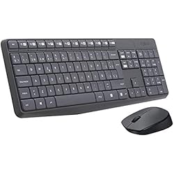 Teclado Logitech K375S Logitech MK235 Combo Teclado y Ratón para Windows, 2,4 GHz con Receptor USB, Ratón Inalámbrico, 15 Teclas con Función, Batería de 3 Años, PC/Portátil, Disposición QWERTY Español - Negro