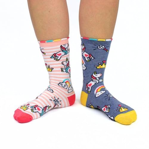 United Oddsocks - Unicorn Daze - Box 6 Oddsocks For Girls UK 12-5.5