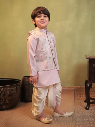 Image of AJ DEZINES Kids Ethnic Wear Kurta Waistcoat and Dhoti Pant for Boys