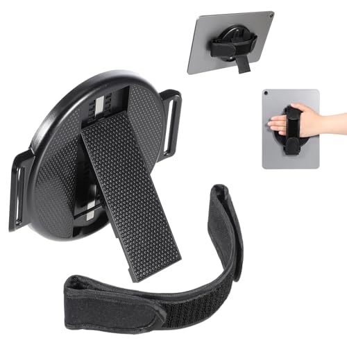 Tablet Stand with Hand Strap Universal Tablet Hand Strap Holder 360 Degree Rotating Sticky Tablets Stand Loop Fastening Handle Grip with Adjustable Length for All 7-11 Tablets
