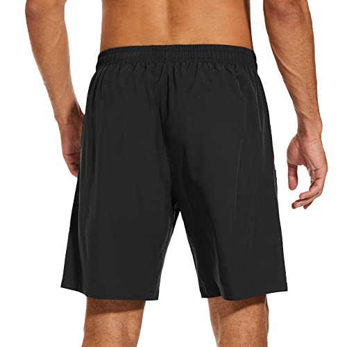 Mens Gym Running Shorts Breathable Quick Dry 7" Gym Athletic Shorts with Zipper Pockets and Reflective Strip - Image 3