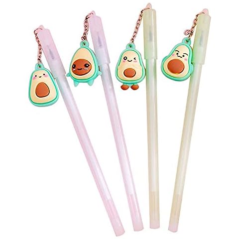 4pcs Gel Pens Set Avocado Pendant Gel Pens Smooth Ballpoint Pen Quick-Drying Liquid Ink Rollerball Pens for Office School Stationery Wring Gift Cover