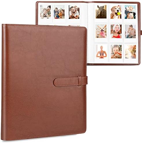Ablus 360 Pockets Photo Album for Polaroid Snap SnapTouch Zip Mint Cameras Printers, Fujifilm Instax Mini 11 90 9 8+ 8 7S 70 50S 26 25 LiPlay Instant Camera Film, Mini Link SP-1 Printer (Retro Brown)