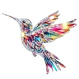 Colorful Hummingbird Car Stickers 5.5-Inch Waterproof Vinyl Decals 2-Pack, Glossy Bumper Stickers and Car Decals for Vehicles, Laptop, Refrigerator, Wall Decoration